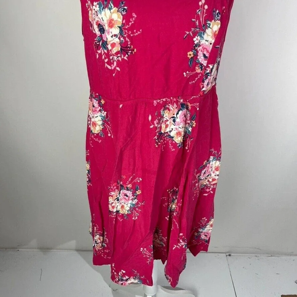 Torrid Womans‎ Sz 0 12 Floral Dress Sz Pink Tie Back Open Cutout